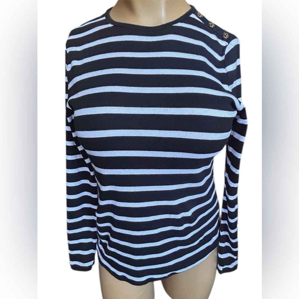 Ralph Lauren Striped Black and White Nautical Top